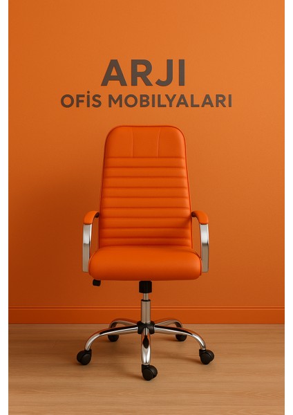 Nova Ev ve Ofis Çalışma Sandalyesi Metal Iskelet Yüksek Konforluturuncu