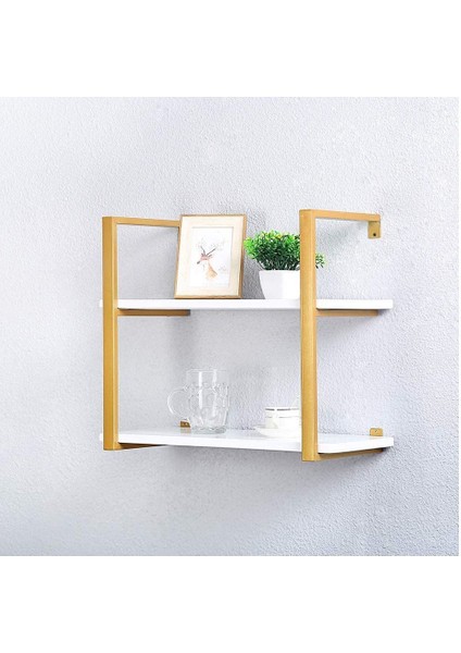 Tasnia Gold Metal Ahşap Duvar Rafı 60CM 2 Katlı fiyatları