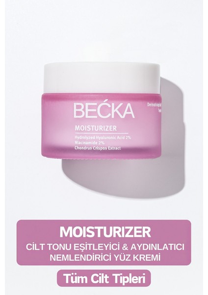 Su Bazlı Moisturizer Nemlendirici Yüz Kremi | Hyaluronik Asit | 50 ml | Tüm Cilt Tipleri