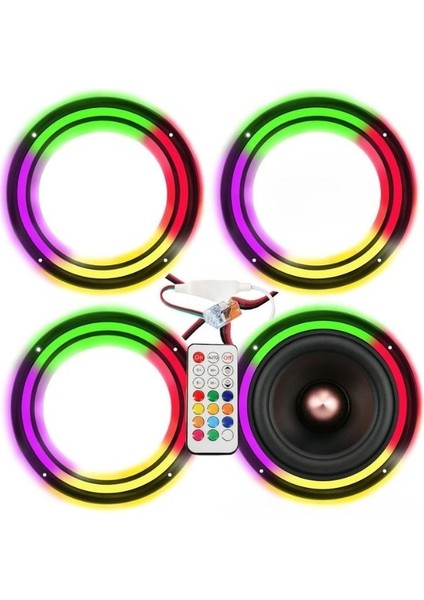 Pixel Ledli 20CM Hoparlör Kapak Içi Boş 4 Adet Egb EG-7756