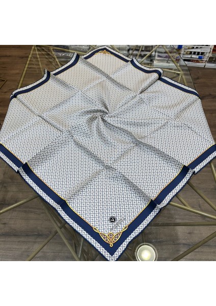 Minik Motif Desenli %100 Twill Ipek Eşarp - 60960 10