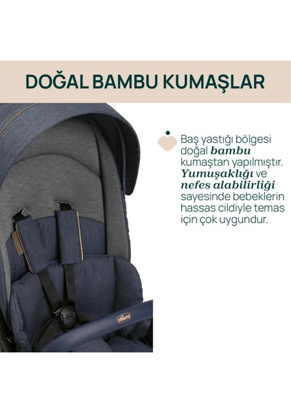 ONE4EVER Lounge Çift Yönlü Kolay Katlanabilen Travel Sistem-Seyahat Sistem Bebek Arabası Denim Shine indirimleri