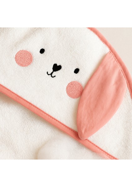 Cute Rabbit Şapkalı Bebek Havlusu 75×80 cm %100 Pamuk -Pembe fiyatları