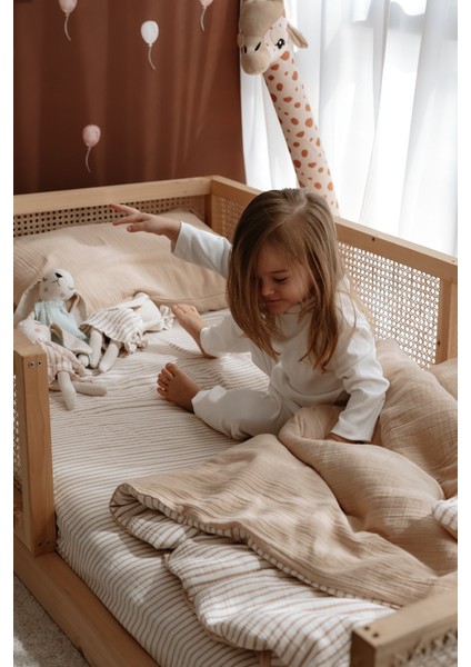 Müslin Tek Kişilik Nevresim Takımı | Line Series - Beige fiyatları