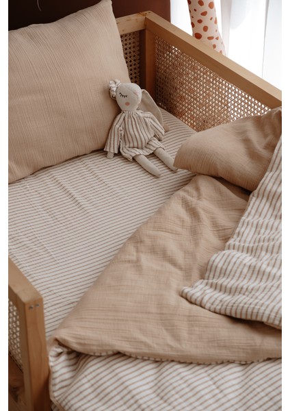 Müslin Tek Kişilik Nevresim Takımı | Line Series - Beige modelleri