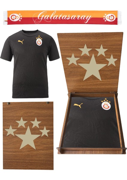 Lisanslı Puma A Takım Antrenman 5 Yıldız T-Shirt Atkı ve Hediyelik Ahşap Kutulu