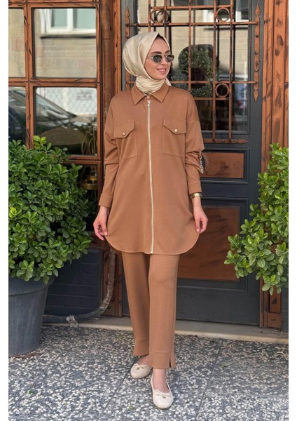 Pantolonlu Takım KY-B25-76004 Camel
