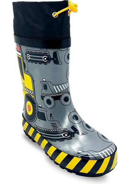 Inşaat Araçları Erkek Çocuk Gri Yağmur Botu fiyatları