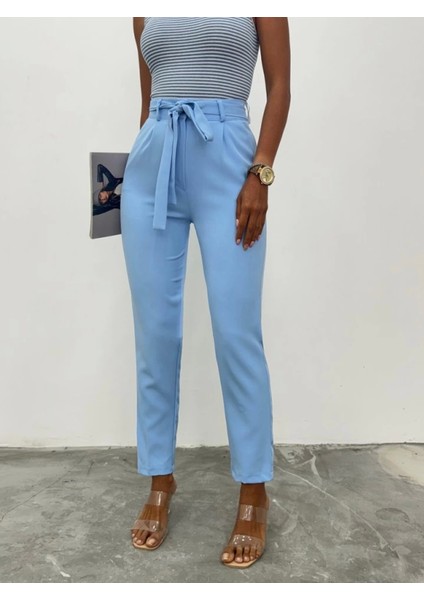 Kemerli Bilek Pantolon -Bebe Mavi modelleri