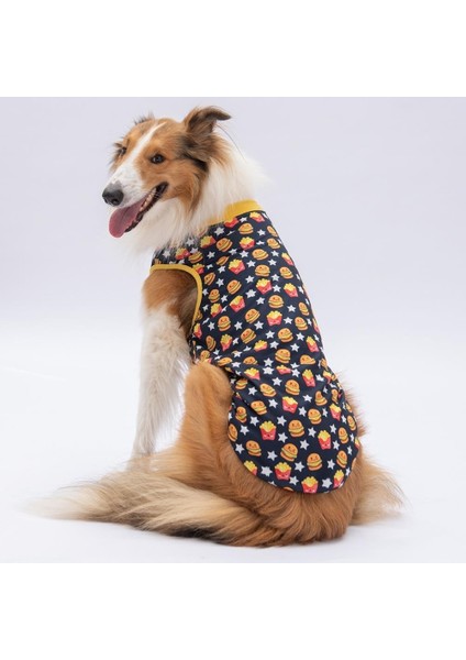 Star Hamburger Büyük Köpek Tişörtü - Köpek Kıyafeti (15 Kg-45 Kg)