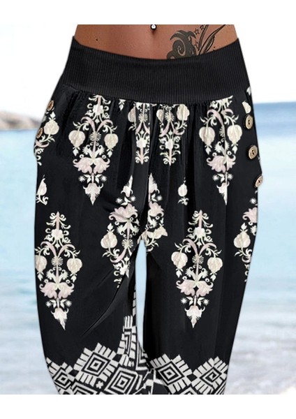 Kadın Beli Lastikli Etnik Desenli Kapri Süprem Pantolon fiyatları