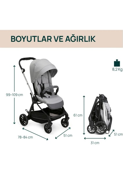 ONE4EVER Lounge Çift Yönlü Kolay Katlanabilen Travel Sistem-Seyahat Sistem Bebek Arabası Sparkle Grey modelleri