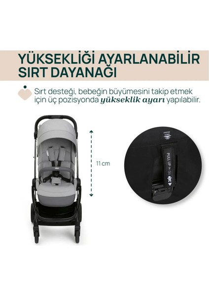 ONE4EVER Lounge Çift Yönlü Kolay Katlanabilen Travel Sistem-Seyahat Sistem Bebek Arabası Sparkle Grey fırsatları