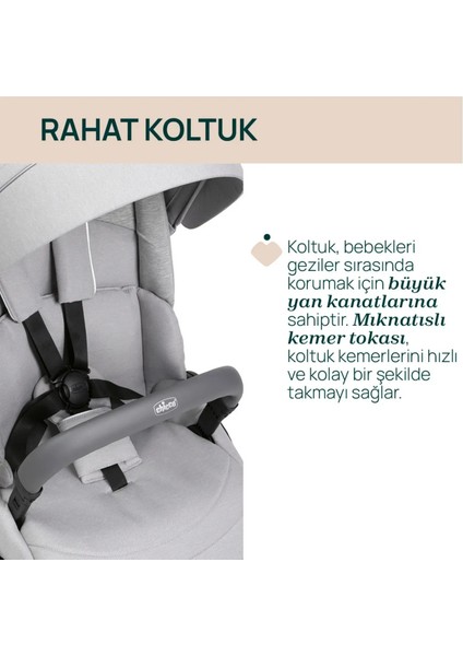 ONE4EVER Lounge Çift Yönlü Kolay Katlanabilen Travel Sistem-Seyahat Sistem Bebek Arabası Sparkle Grey