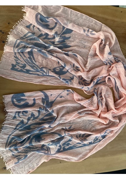 Yavruağzı Organik Kırışık Ipekli Pamuk Şal 1606080