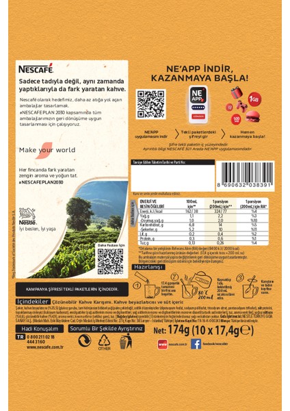 3ü1 Arada Sütlü Köpüklü Çözünebilir Kahve 17, 4g 10'lu Paket 10X6 modelleri