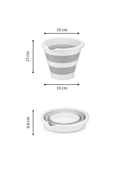 Magic Katlanır Temizlik Kovası, 12L, 33X35X27 (H)Cm