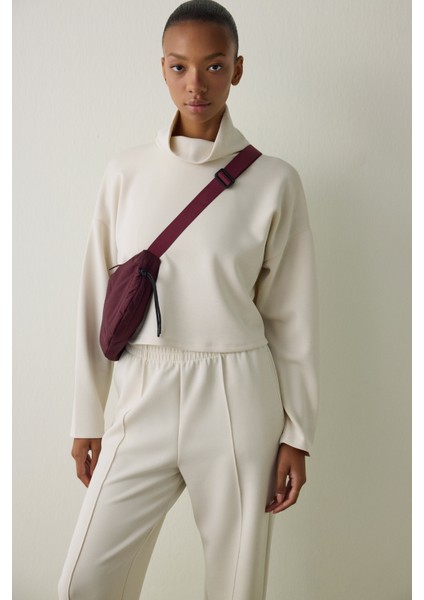 Bej Balıkçı Yaka Uzun Kollu Modal Üst fiyatları