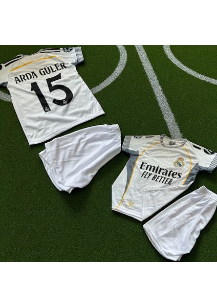 Arda. Güler Real. Madrid. 15 Numara Çocuk Futbol Forması Şortlu 2 Parça fiyatları
