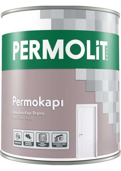 Permokapı Sentetik Amerikan Panel Kapı Boyası Beyaz Yarı Mat 0,75L - 2,5l | Yüksek Örtücülük, Sararmaya Karşı Dirençli
