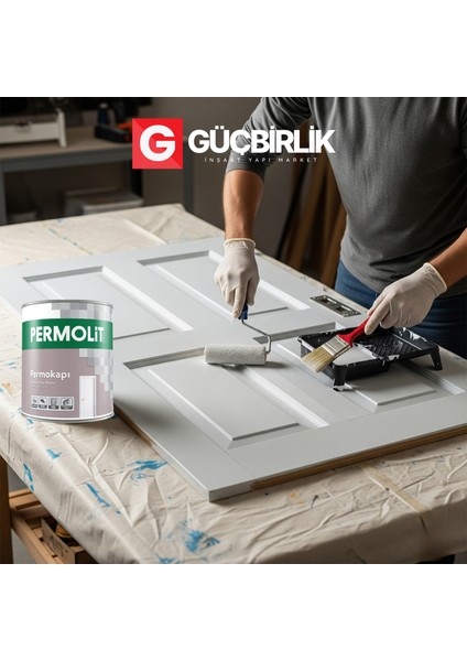 Permokapı Sentetik Amerikan Panel Kapı Boyası Beyaz Yarı Mat 0,75L - 2,5l | Yüksek Örtücülük, Sararmaya Karşı Dirençli indirimleri