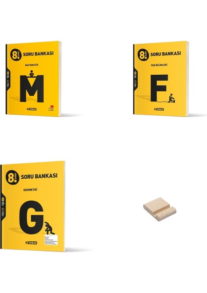 Lgs 8. Sınıf Matematik Fen Bilimleri ve Geometri 3lü Set Soru Bankası+ Telefon Tutucu