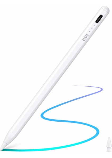 Apple iPad Uyumlu Avuç Içi Reddetmeli Dokunmatik Kalem Beyaz