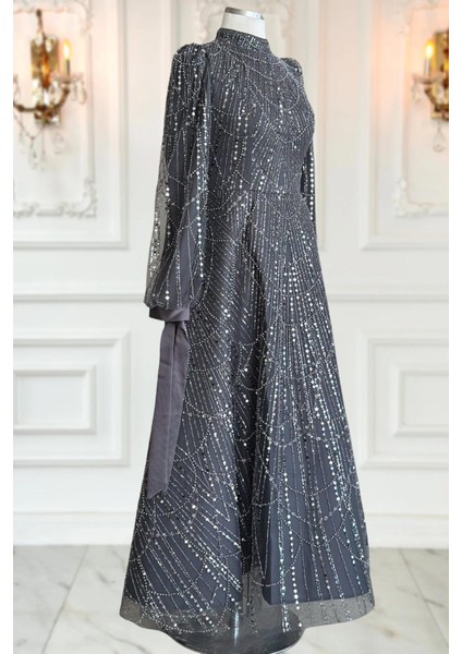 Karina Abiye Elbise Antrasit