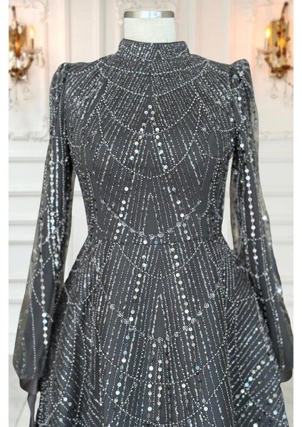 Karina Abiye Elbise Antrasit modelleri