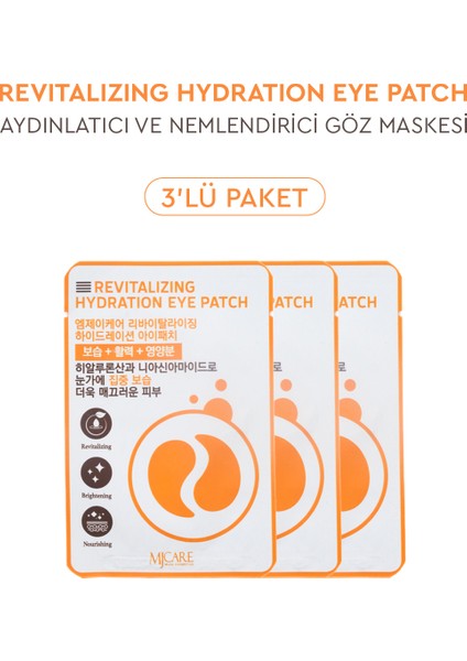 Revitalizing Hydration Eye Patch - Aydınlatmaya Yardımcı ve Nemlendirici Göz Maskesi 3'lü