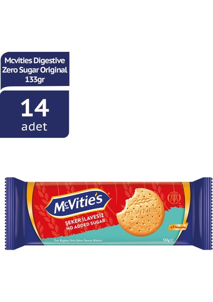 Mcv Dıgestıve Zero Sugar Şekersiz Orıgınal Bisküvi 133G x 14 Adet