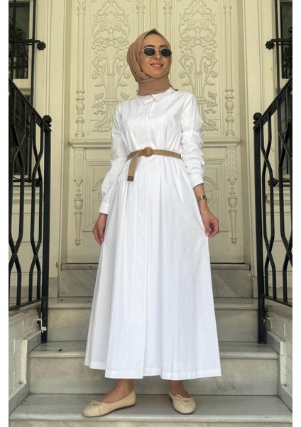 Elbise KA-B25-23036 Beyaz