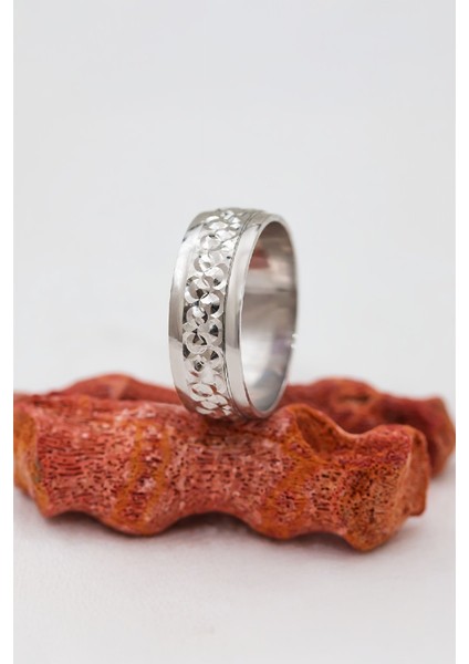 Puantiyeli Unisex Gümüş Alyans