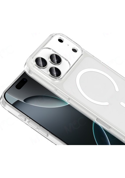 Apple iPhone 17 Pro Max Kılıf Zore M-Safe Şarj Özellikli Şeffaf Kamera Çerçeveli Porto Kapak modelleri