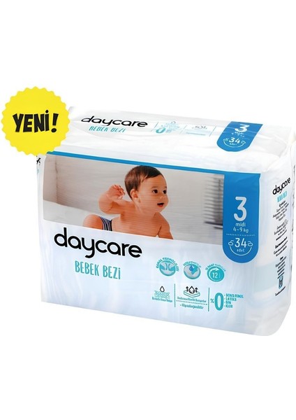Midi 3 Numara 4-9 kg Bebek Bezi 4X34 136 Adet fiyatları