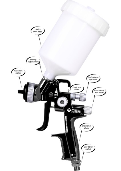 Platınum 4500G Üstten Depolu Xrp Profesyonel Boya Tabancası