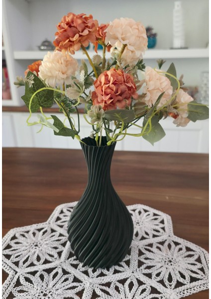 Galaksi Vazo Kıvrımlı Desenli Dekoratif Şeffaf Plastik Vazo modelleri