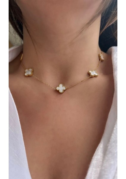 Çelik 5 Yonca Cleef Kolye