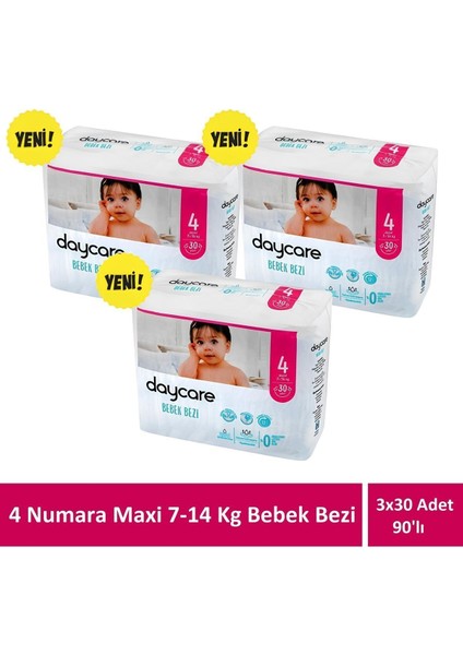 Maxi 4 Numara 7-14 kg Bebek Bezi 3X30 90 Adet