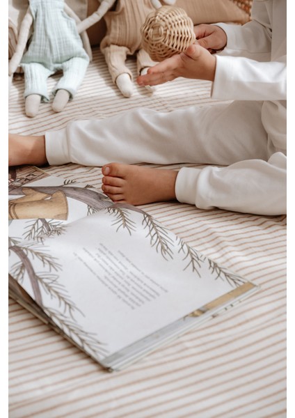 Tek Kişilik Müslin Lastikli Çarşaf Seti | Line Series - Beige