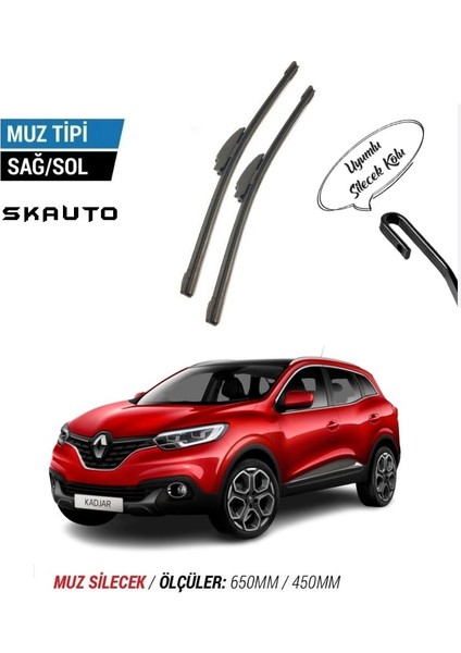 Renault Kadjar Ön Cam Muz Silecek Takımı (2015-2022)