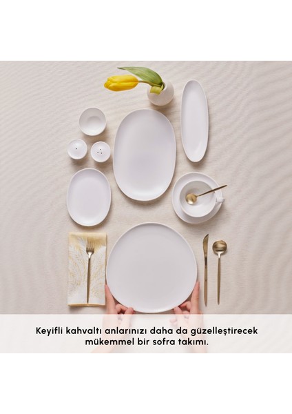 Stream Bone Middle 34 Parça 6 Kişilik Kahvaltı Takımı Beyaz fırsatları