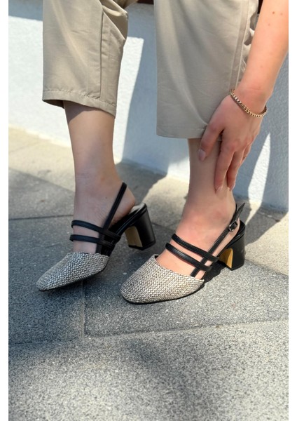 Marlo Mat Deri Siyah Hasır Detaylı Mary Jane modelleri