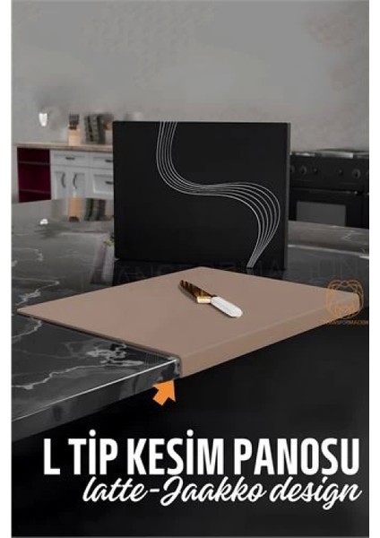 Modacar Köşeli Kesim Panosu Latte Kesim Tahtası Jaakko Design