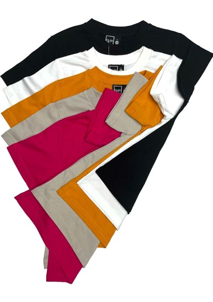 Çocuk Basic T-Shirt Kız Erkek Unisex %100 Pamuk | 5'li Paket | fiyatları