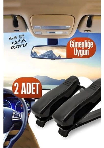 Modacar Araç Gözlük Tutucu Güneşliğe Uygun Mini 2 Adet