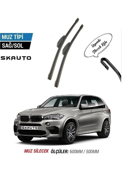 Bmw X5 F15 / F85 Ön Cam Muz Silecek Takımı (2014-2018)