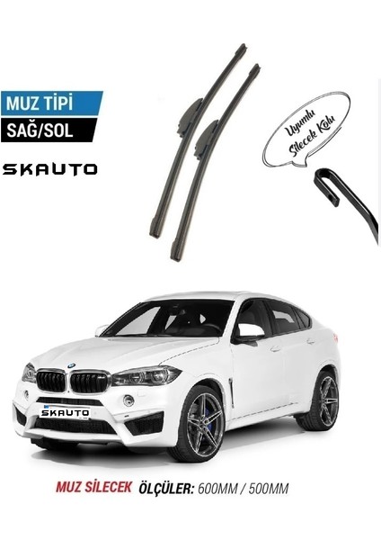 Bmw X6 F16 / F86 Ön Cam Muz Silecek Takımı (2015-2017)