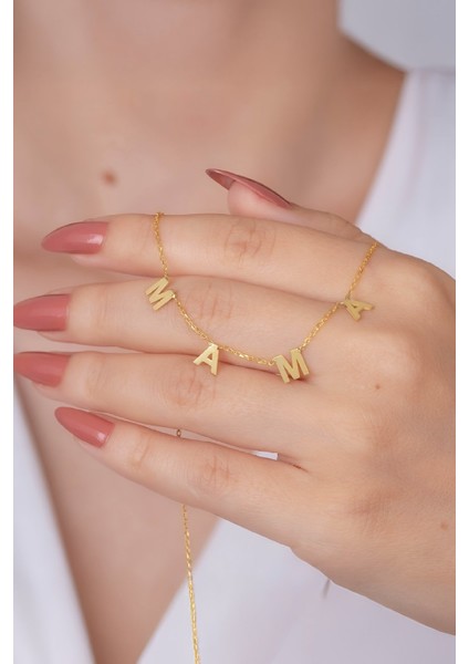 Altın Kaplama Plaka İsimli Gümüş Bayan Kolye modelleri