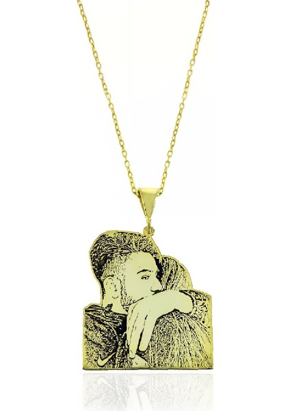 Gümüş Altın Renk Resimli Bayan Kolye fiyatları